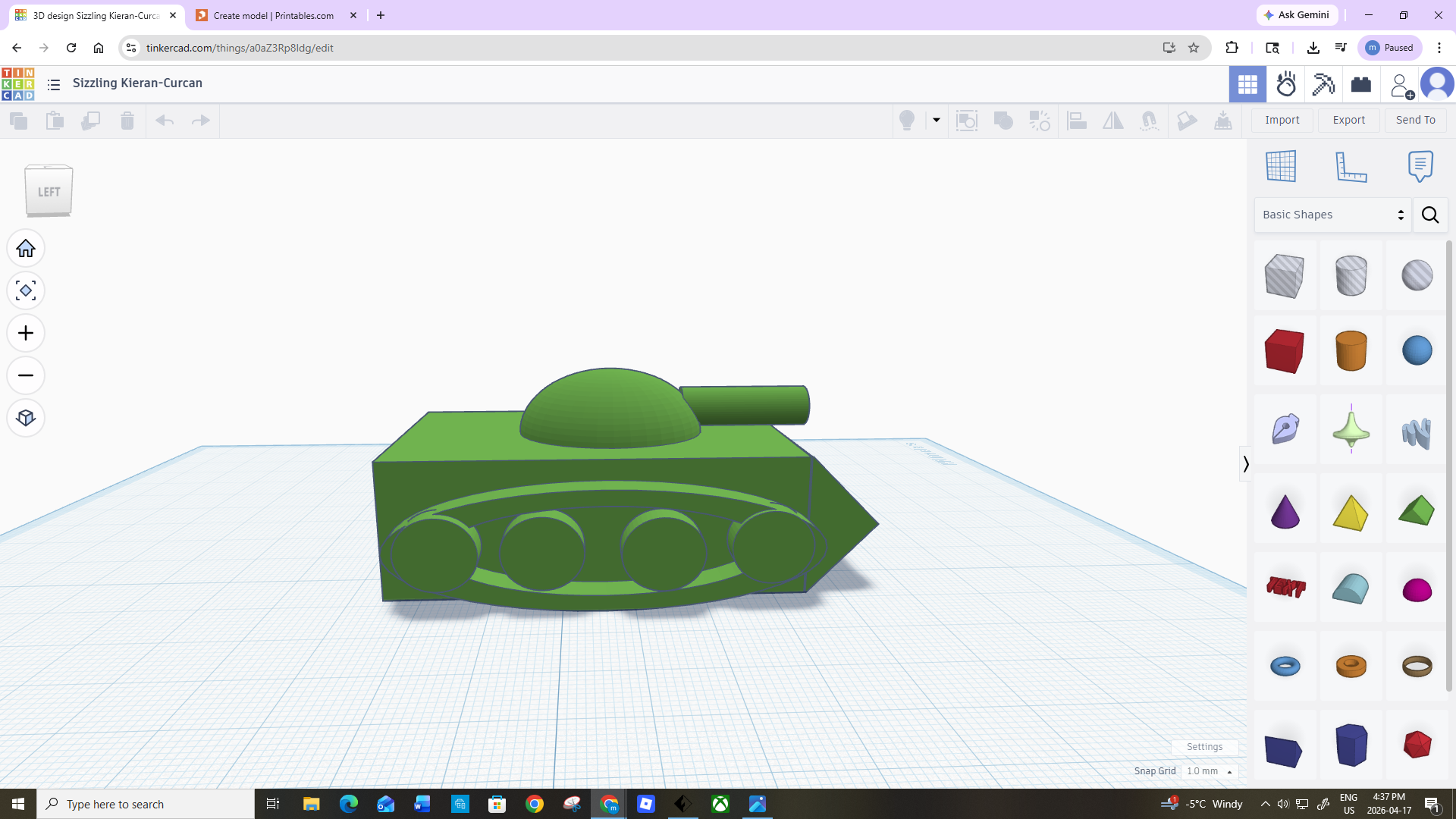 Miniatura 4 do modelo 3D Simple tank