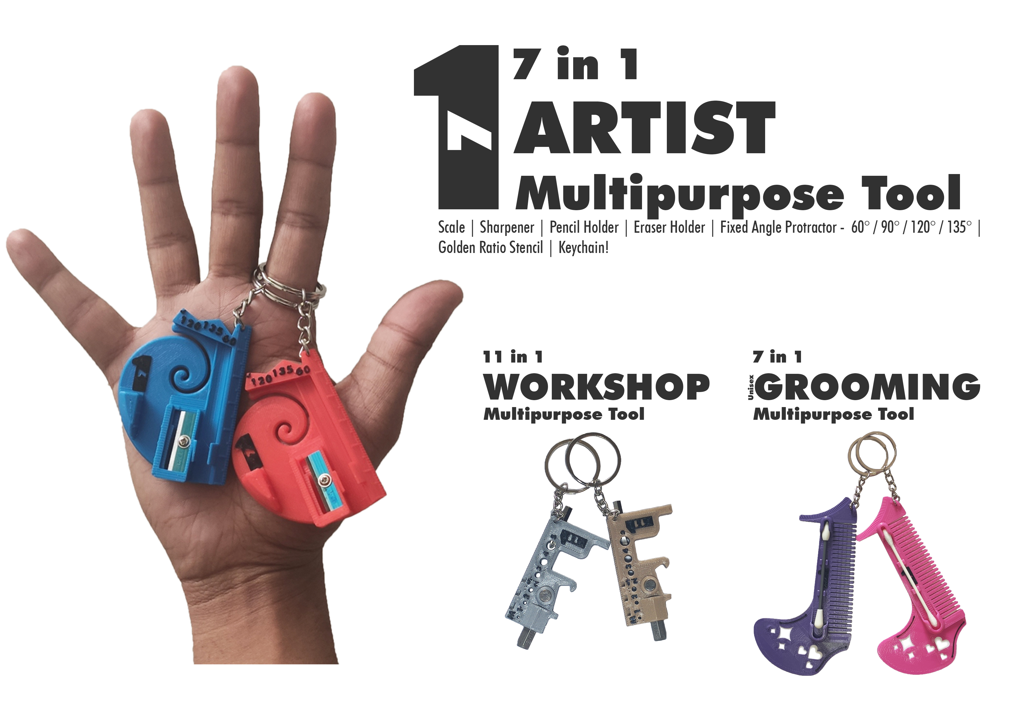 7 in 1 - Artist Multipurpose Tool