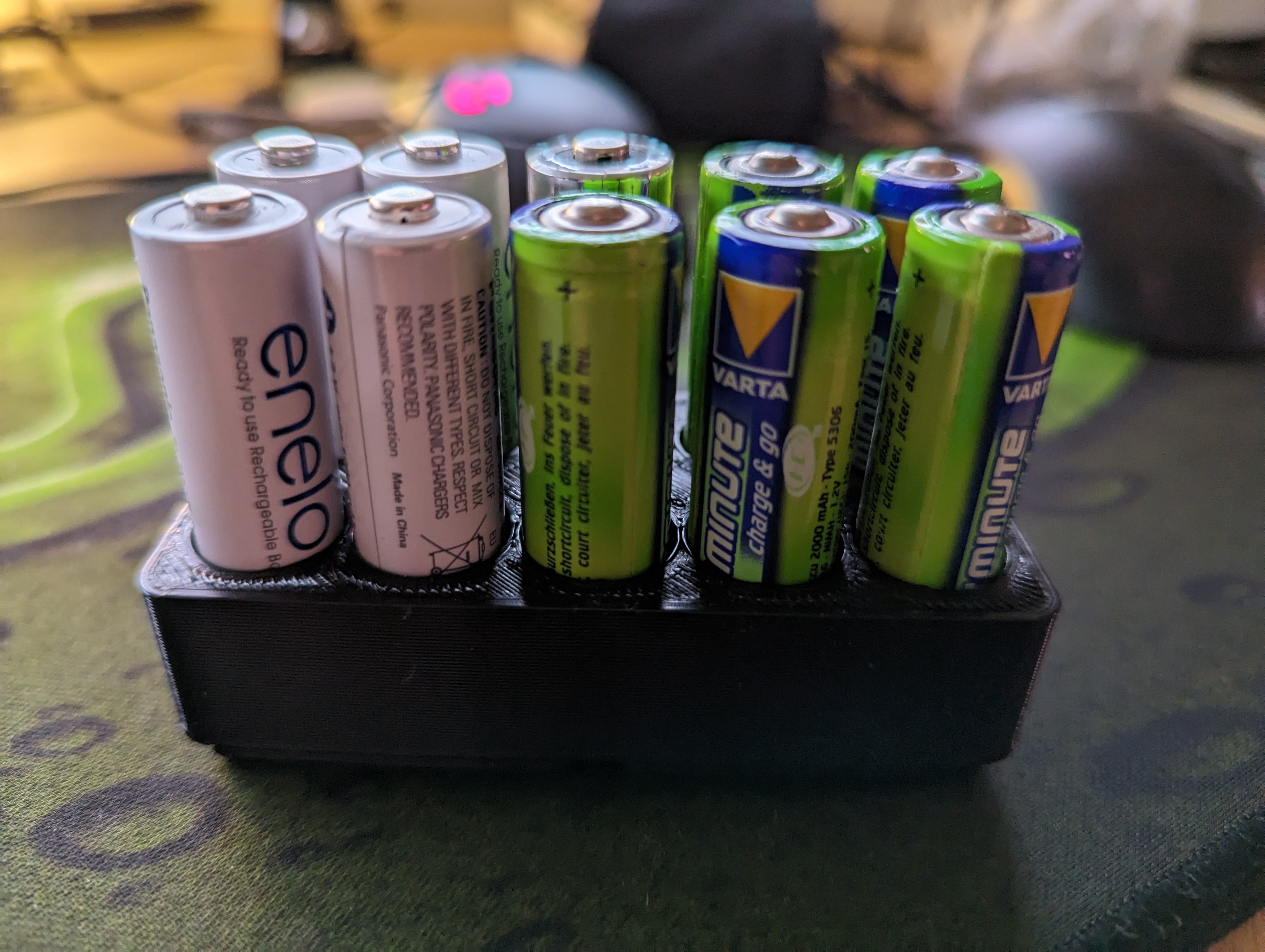 Gridfinity - Double A (AA) battery holder (10 Batteries)