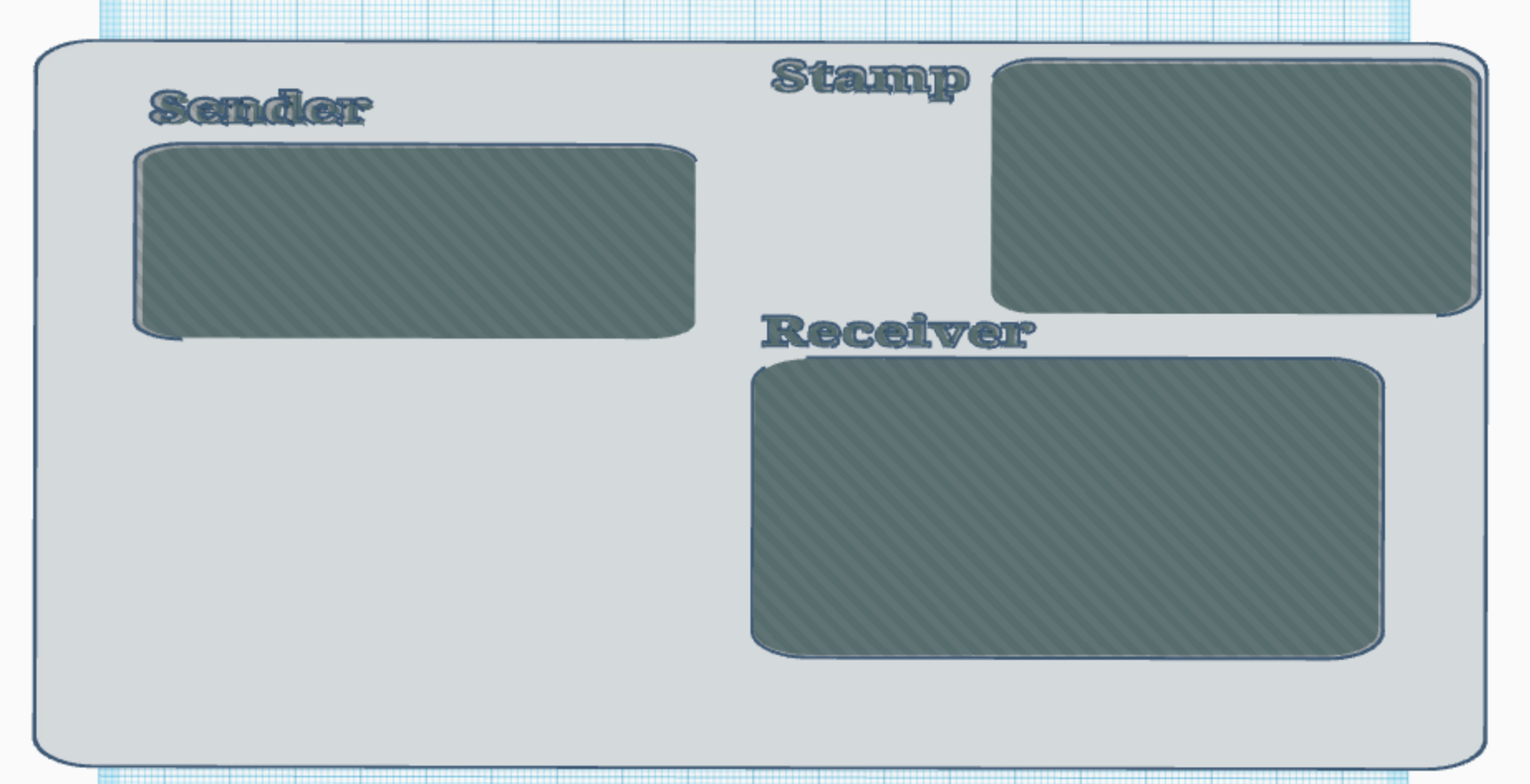 Letter Adress Sender Stamp Box template DIN C6 long
