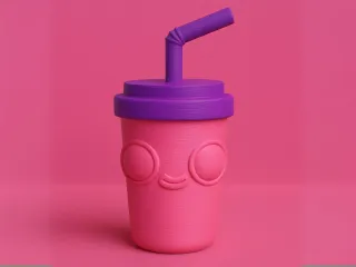 Smiley Cup with Straw