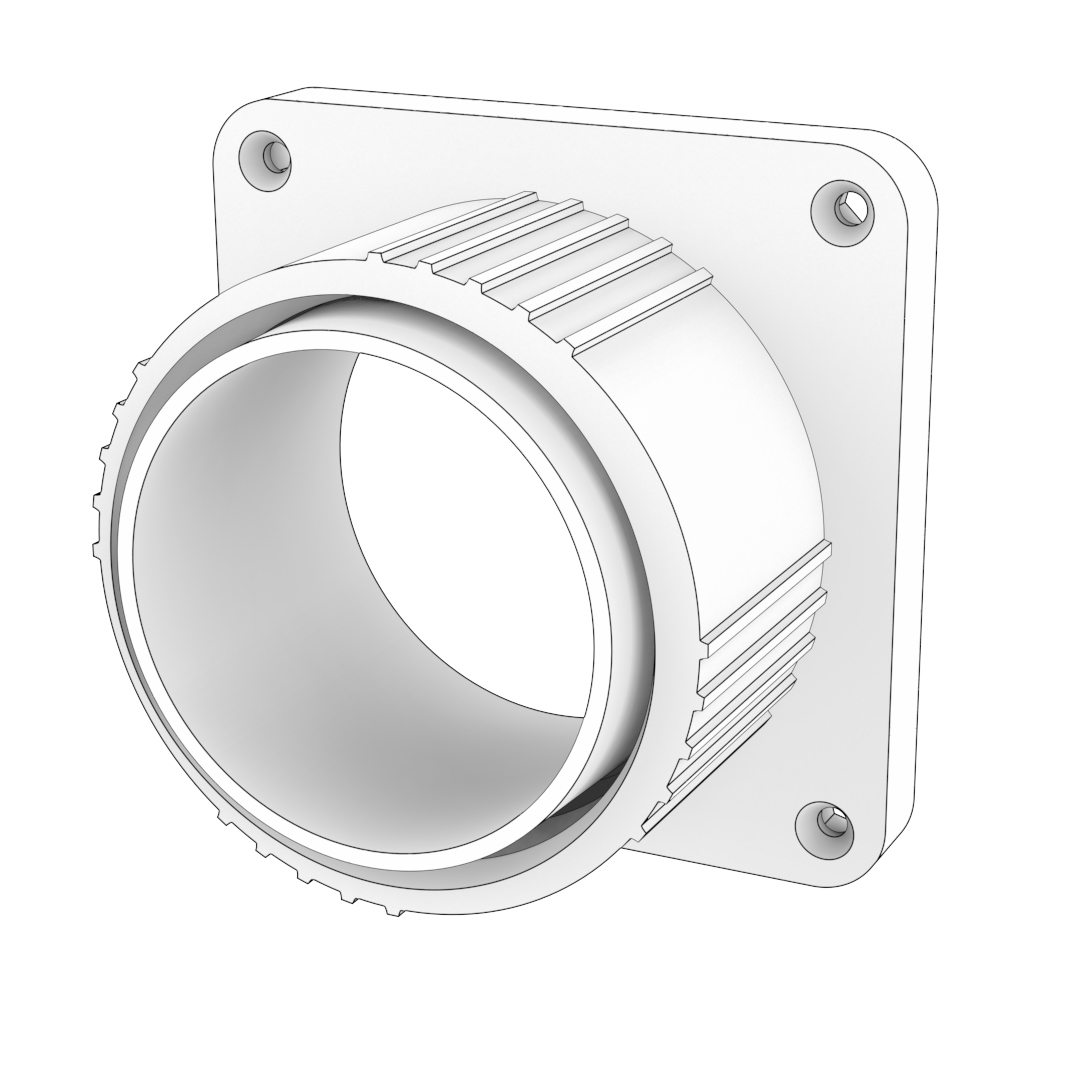 Clamping ring-Panel adapter plate-Hose connector