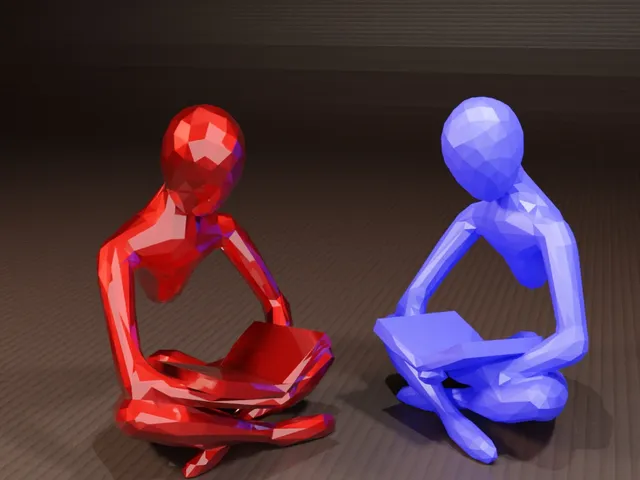 Low poly Reading Book - Sculpture