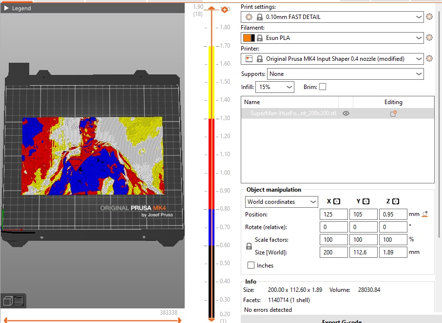 Hueforge Color Setup Superman Hueforge artwork by Arthur C | Download free STL model ...