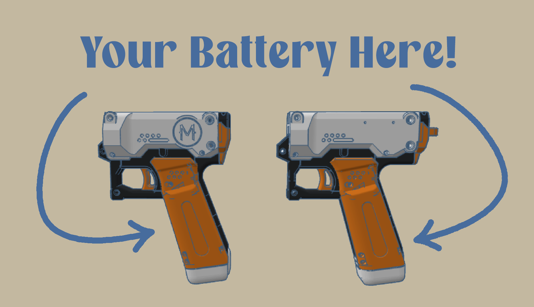 Protean Battery Storage Grip and Dual Stage Trigger 3D model thumbnail