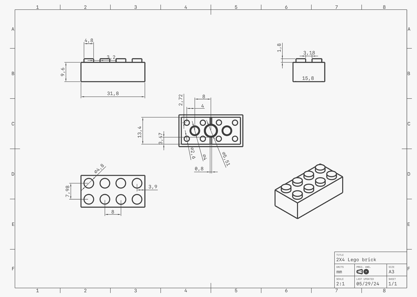 2X4 lego piece 3001 by The 3Dprinter Wizard Download free STL model Printables