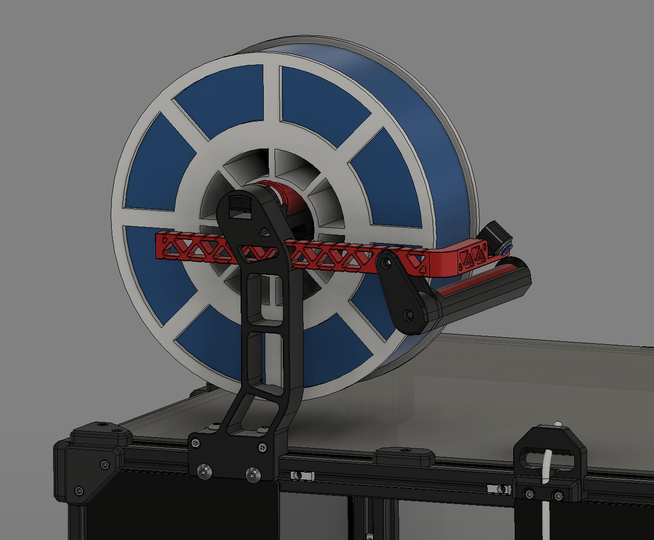 Voron Top Mount Spoolholder with anti tangle and downwards PTFE guide