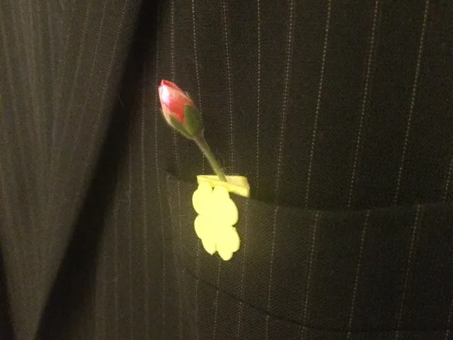 Flower on the lapel of a jacket
