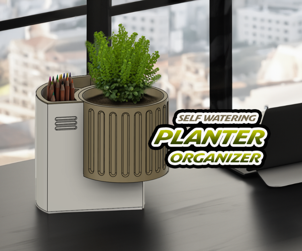 Self Watering Plant Desk Organizer