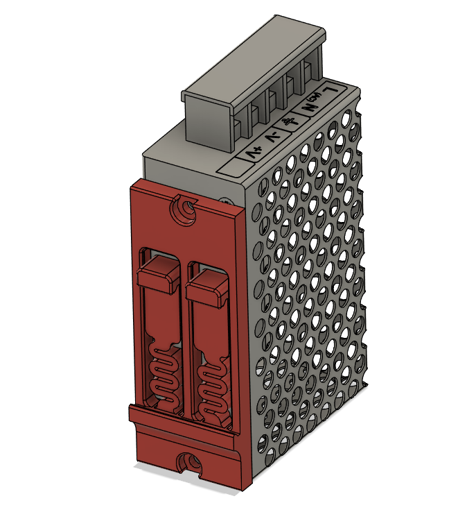 meanwell rs-25 dinrail side way mount for minimal footprint