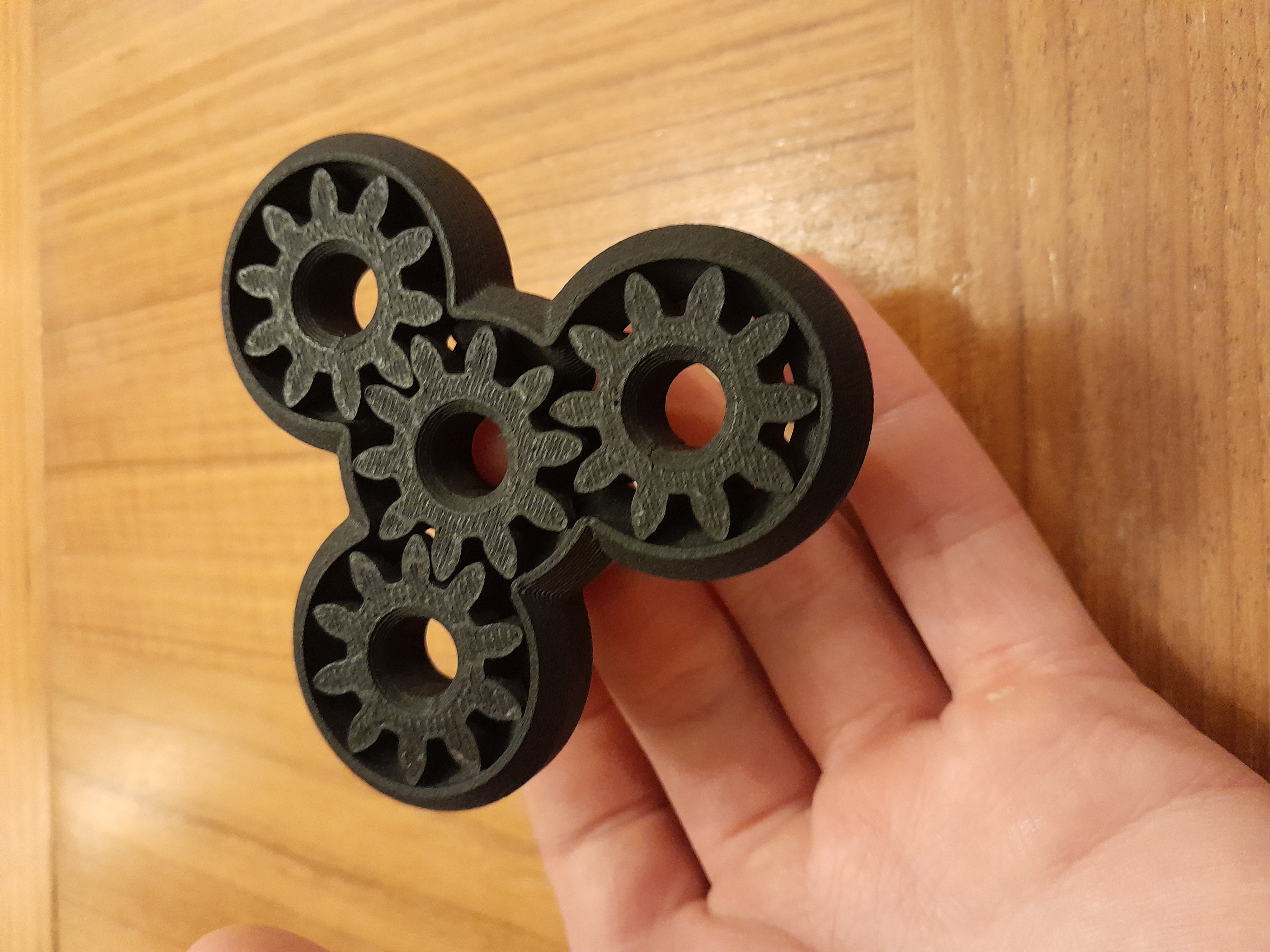 3 Gear Track Fidget Spinner 100% Print in Place
