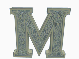 standing initial: letter M by Nina Máčová | Download free STL model ...