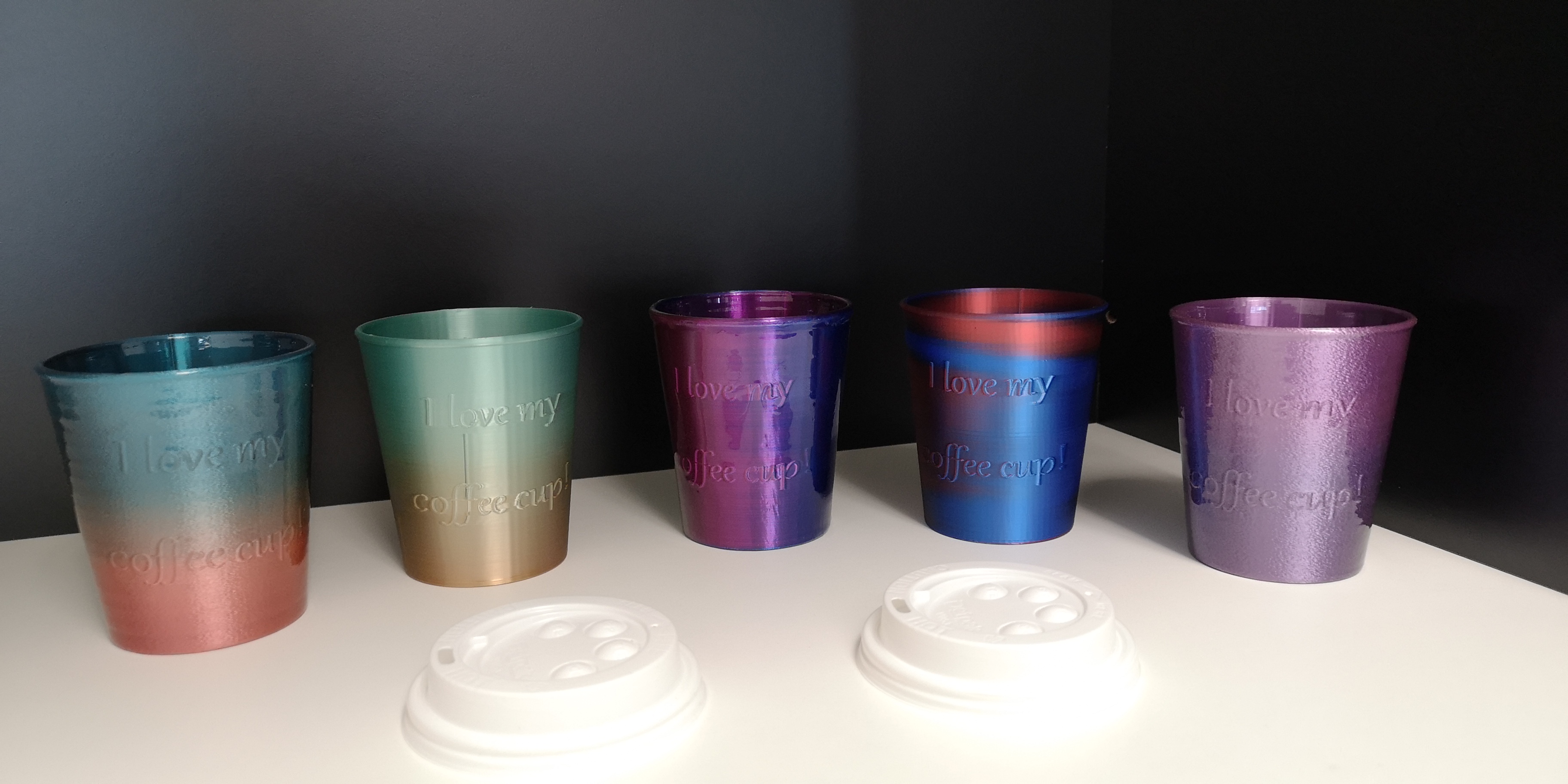 Coffee Cup with lug for carabiner and standardized lids
