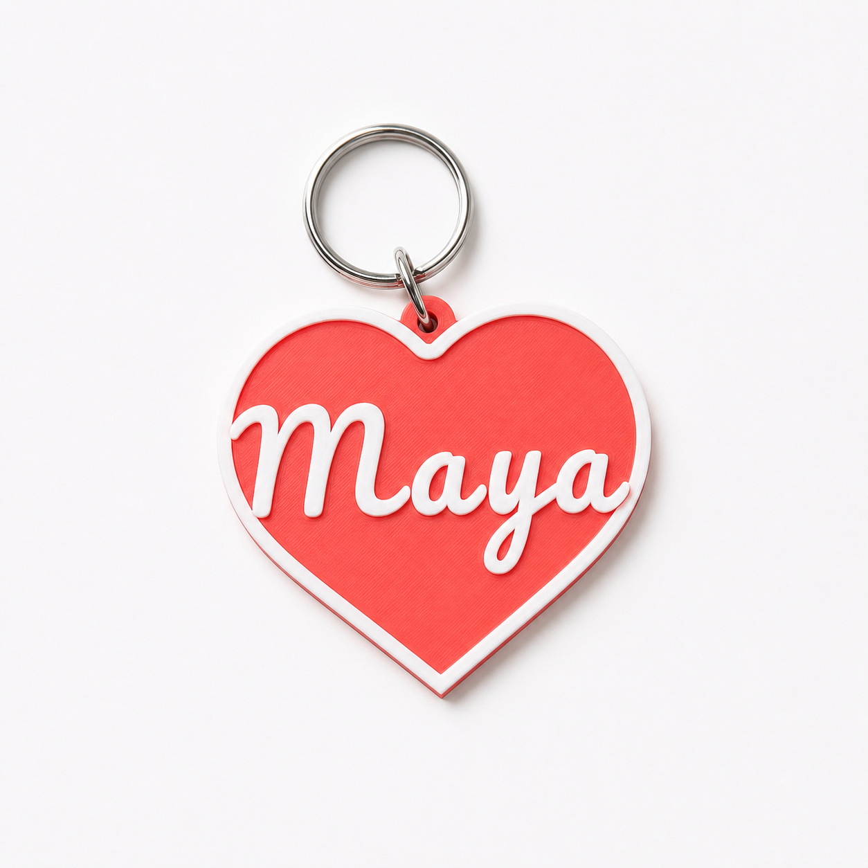 Maya's heart name tag