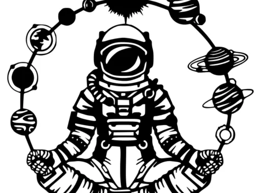 Astronaut with Orbiting Planets Wall Art