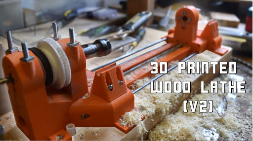 3D printed wood lathe v2