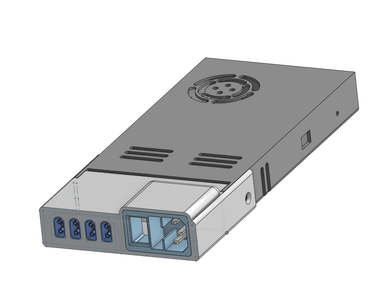 Mean Well Cover for LRS350, XT60 & C14 Socket