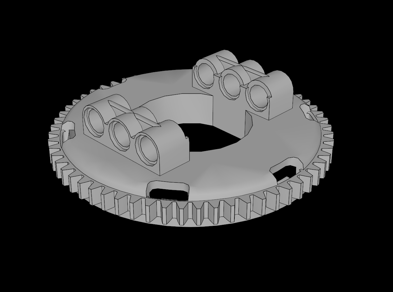 Lego Compatible (88738.dat) Technic Turntable Large Type 4 Top, 60 Tooth Straight