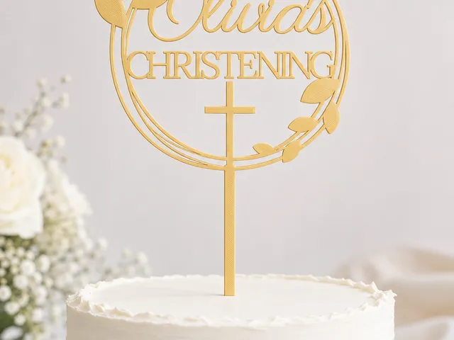 Olivia's Christening cake topper