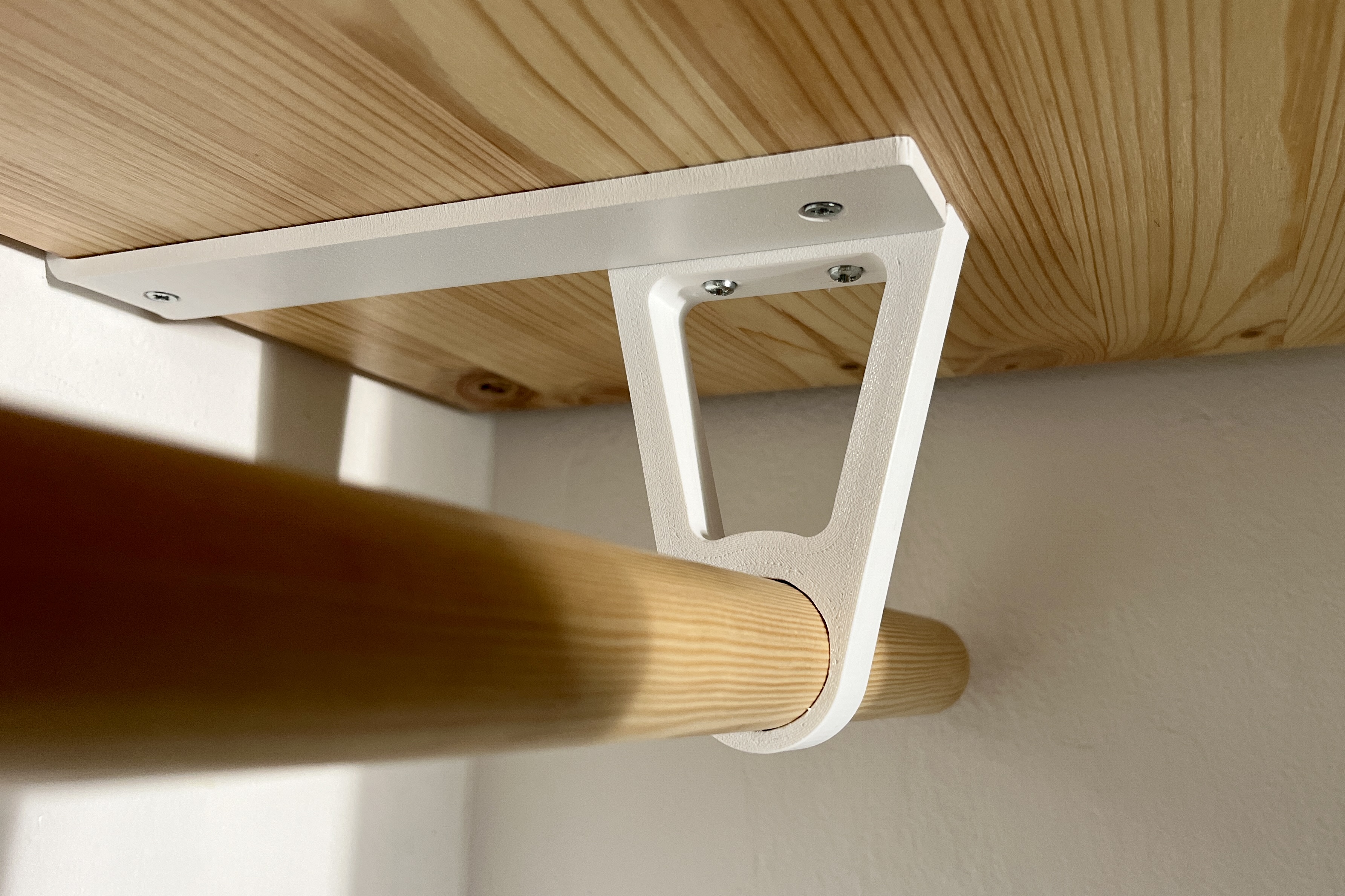 Clothes Rack Under Shelf - Rod Hanger