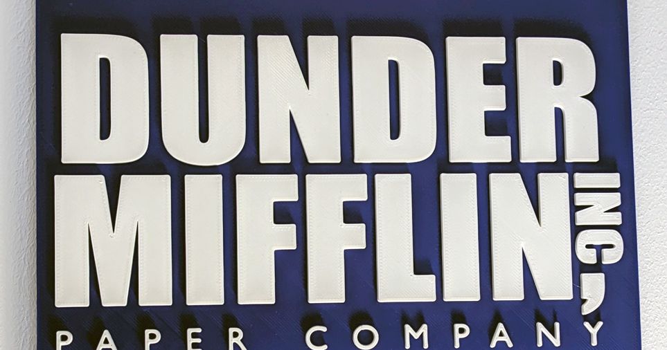 The Office - Dunder Mifflin - Sign by flazer | Download free STL model | Printables.com for Dunder Mifflin Badge Printable Free
