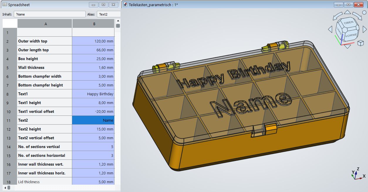 Small Parts Box / Gift Box parametric