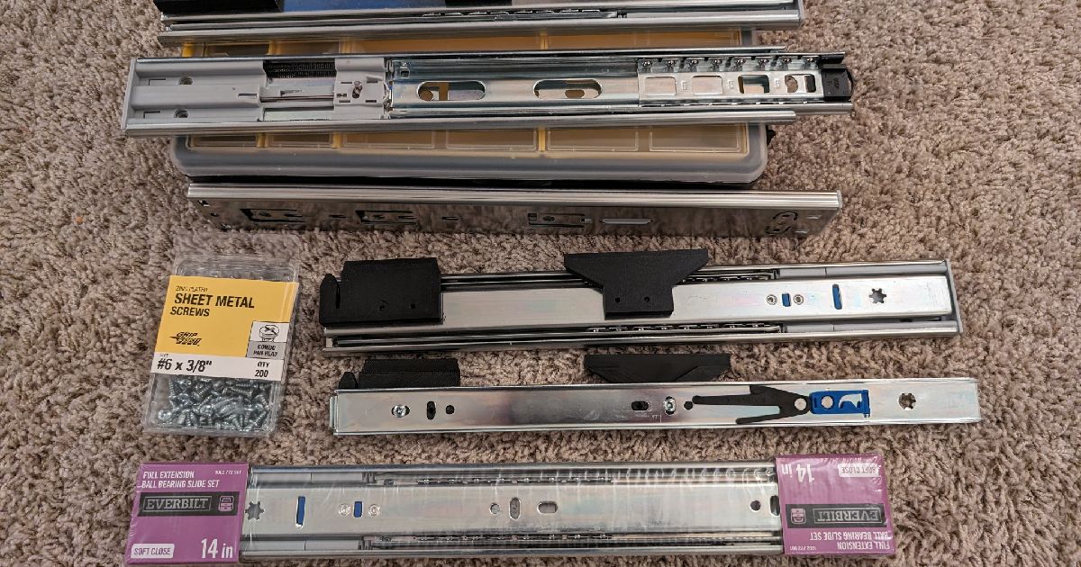 Harbor Freight Storage Case brackets for Home Depot drawer slides by