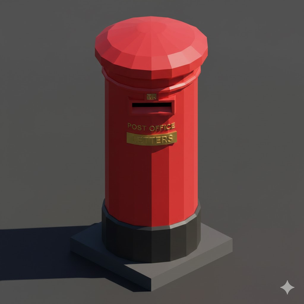 Low Poly Post Box (Vintage)