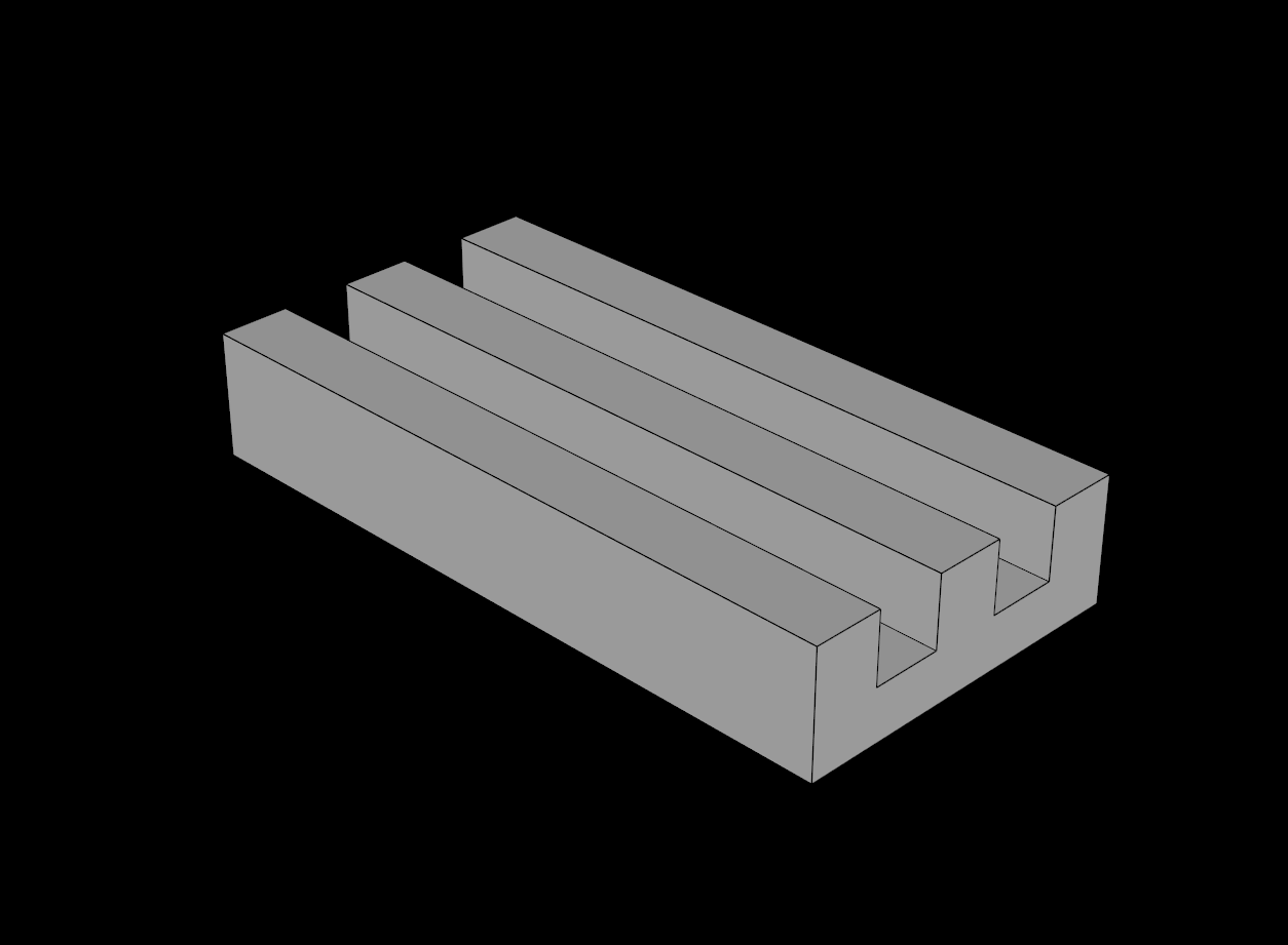Lego Compatible (2412b.dat) Tile  1 x  2 Grille with Groove