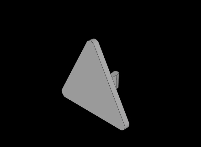 Lego Compatible (892.dat) Roadsign Clip-on 2.2 x 2.667 Triangular