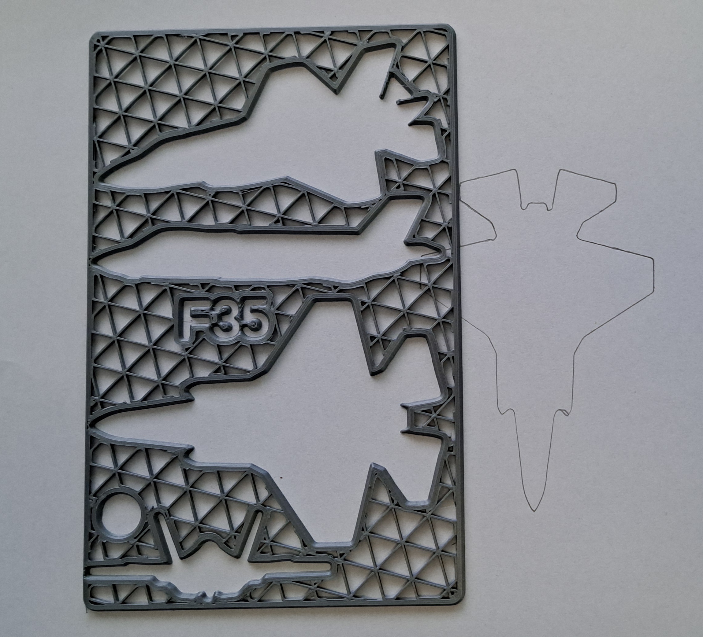 Stencil Engine Example Stencil Generator (stl silhouette) + examples (F35, animals) by Milos ...