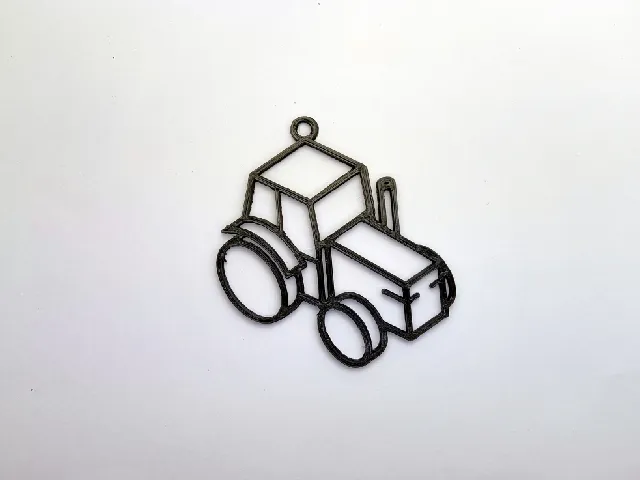 Farm tractor - isometric keychain
