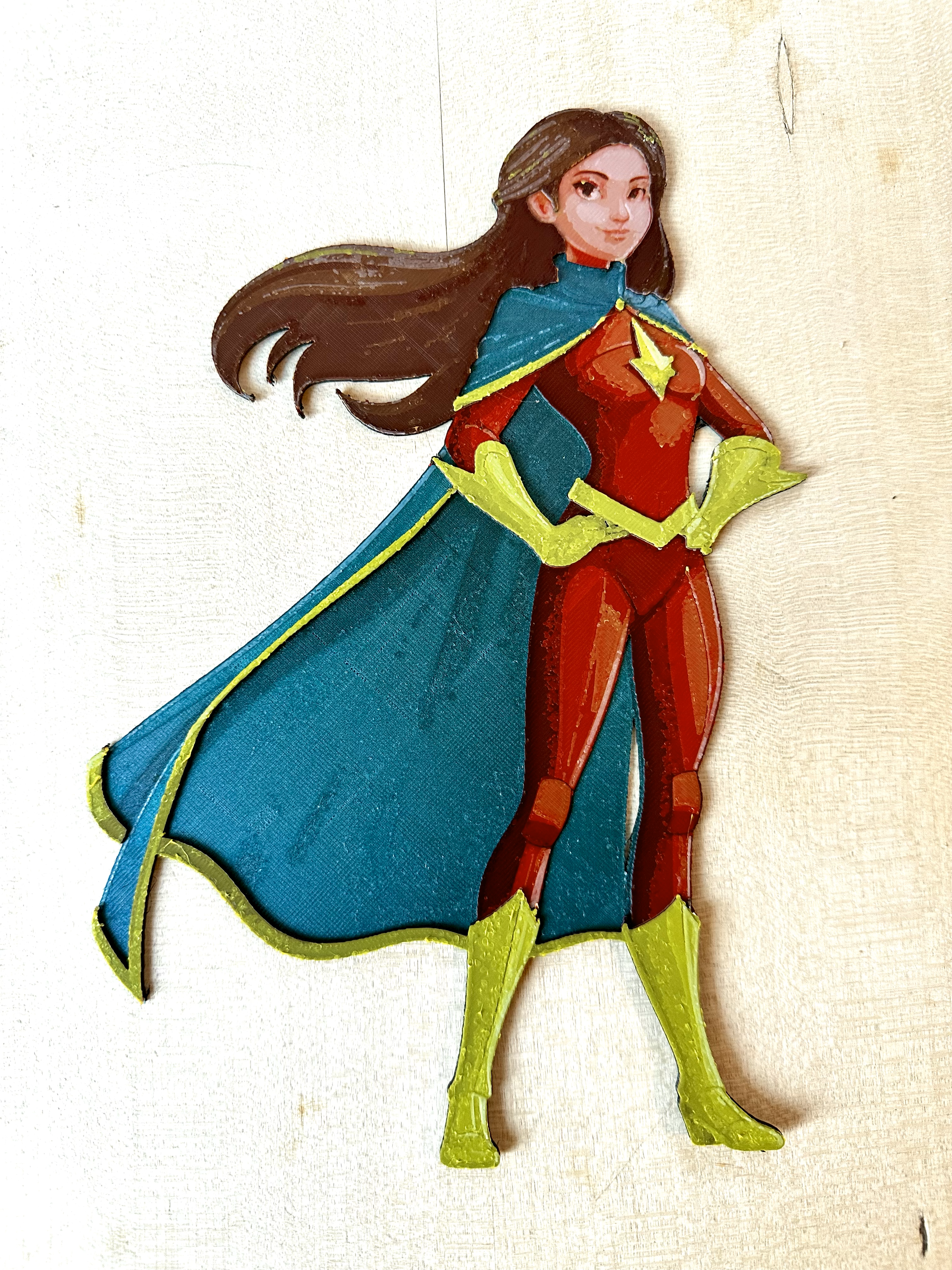 Female Superhero Color Aware Tutorial Print