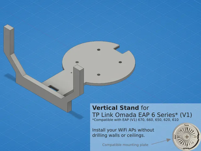 Vertical Stand for Omada EAP 6 Series (V1, EAP 670, 660, 650, 620, 610.)