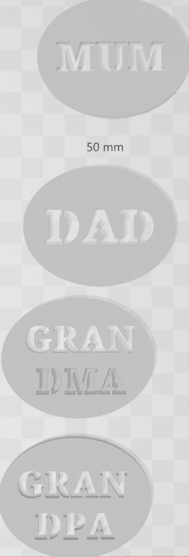 Stencils - DAD, MUM, GRANDMA, & GRANDPA