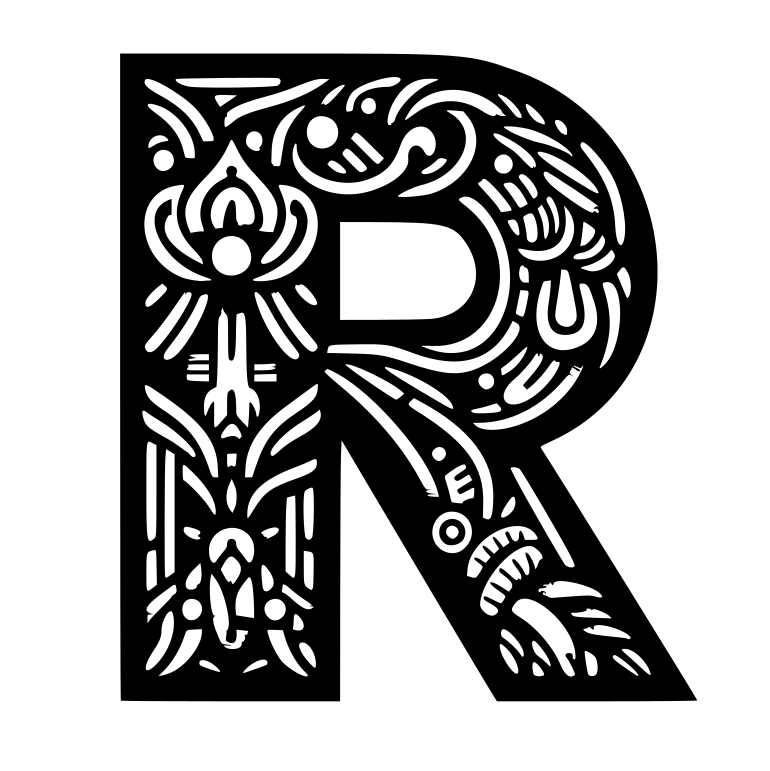 Frottage creation: letter R (version 2) by Nina Máčová | Download free ...