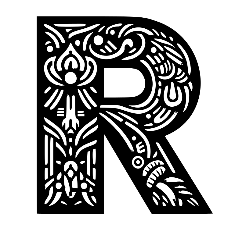 Stencil: Letter R by Nina Máčová | Download free STL model | Printables.com