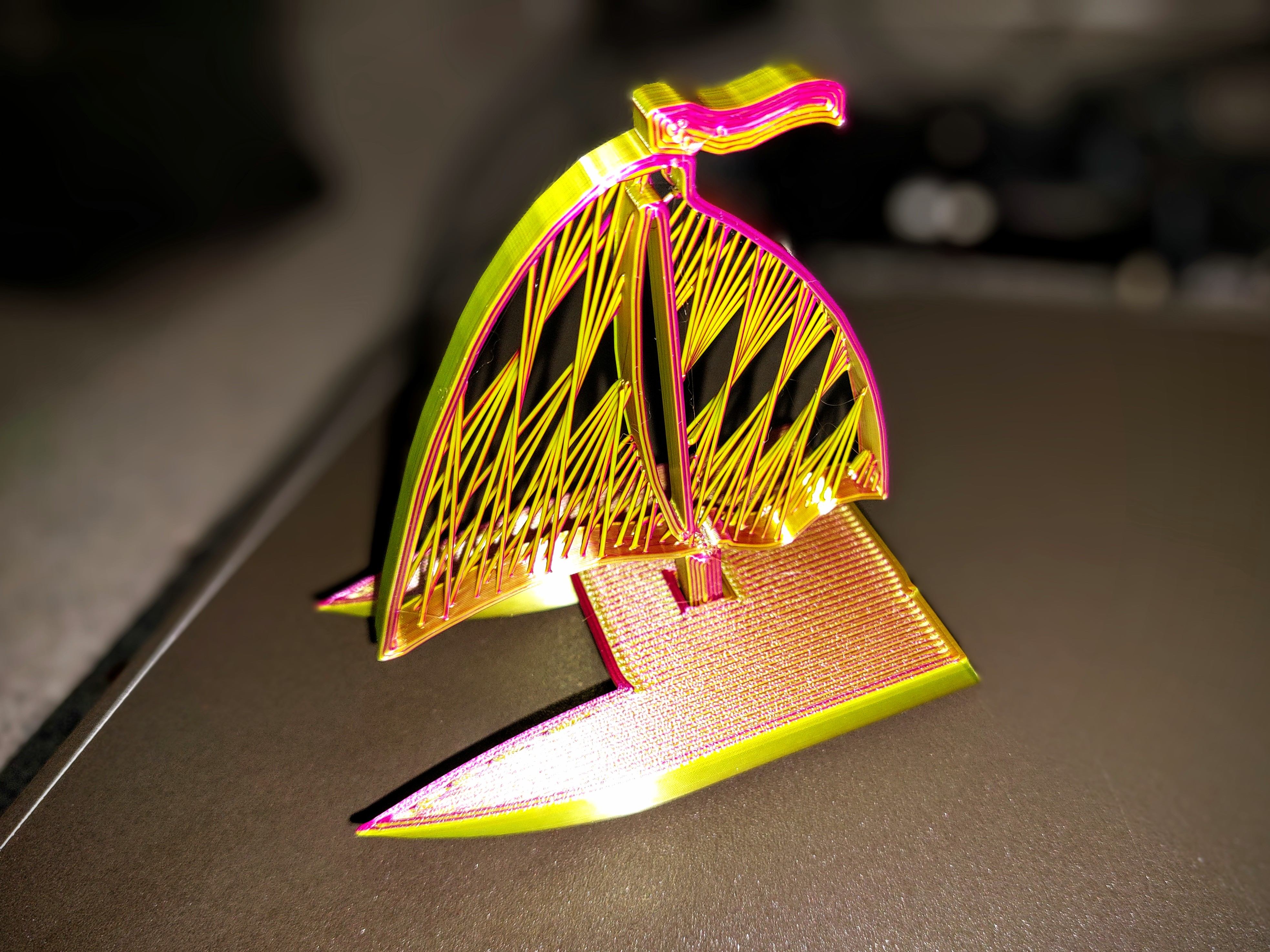 Mini Catamaran Sailboat (with easy to print infill "string" sail)