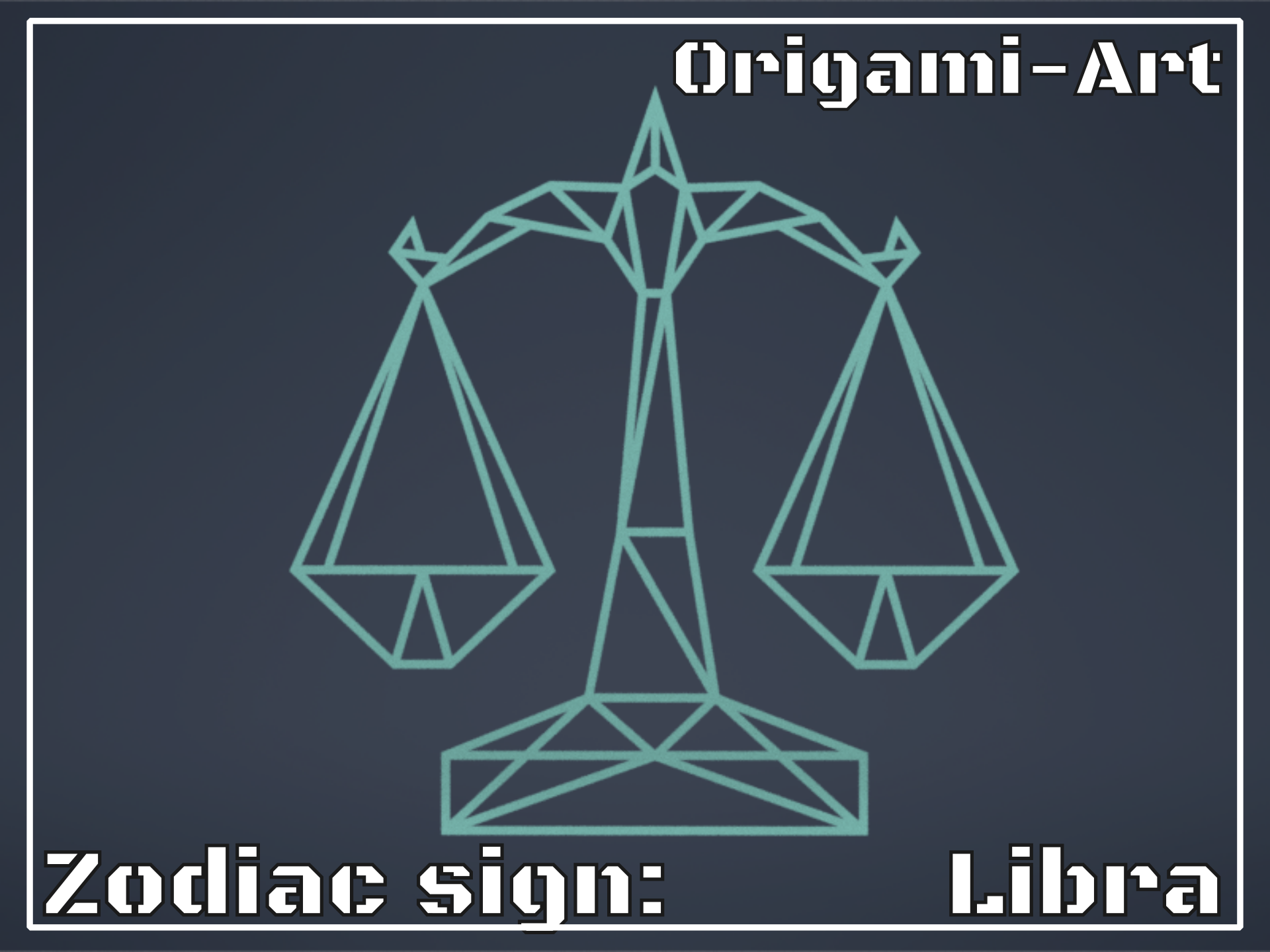 Origami lineart modell: Libra