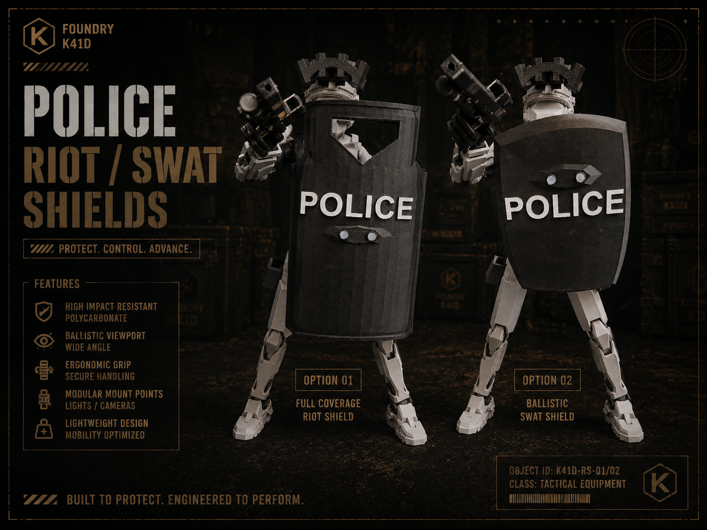 Dummy 13 Police SWAT/Riot Shields