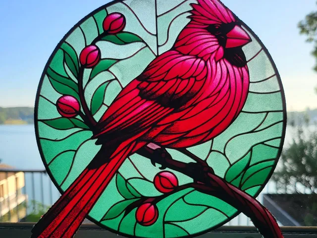 HueForge Stained Glass Cardinal