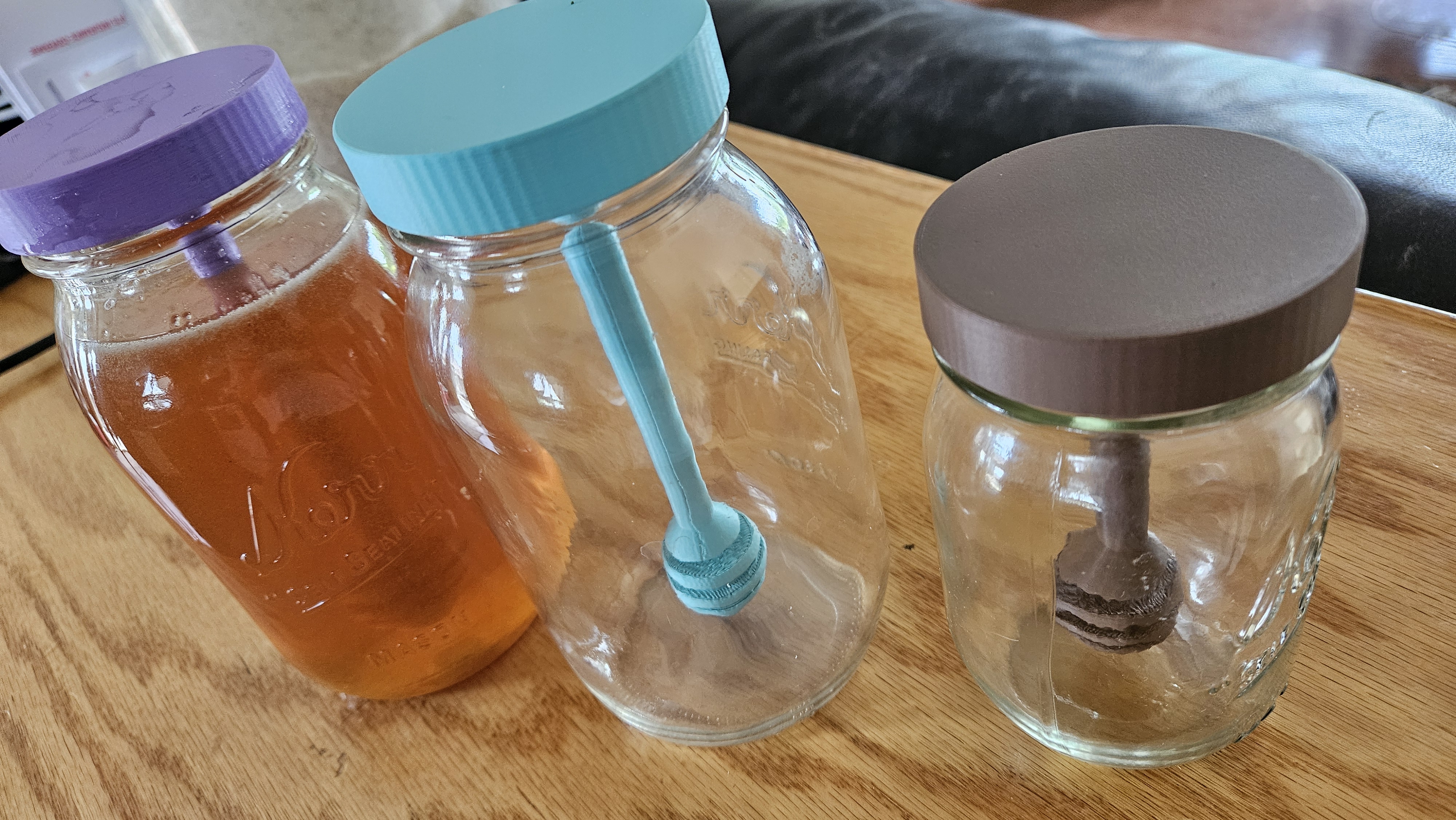 Canning Jar Lid with Honey Spoon