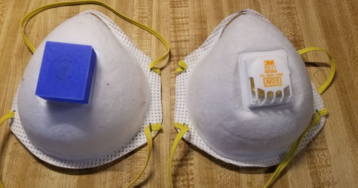 N95 mask valve cover for 3M 8511 Pro Cool Flow by Jamie Claye