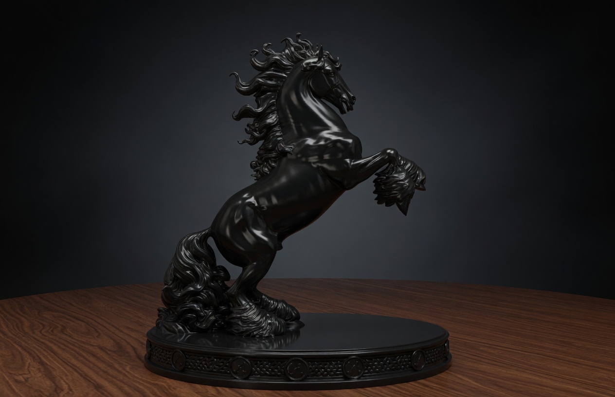 Majestic Rearing Horse Statue