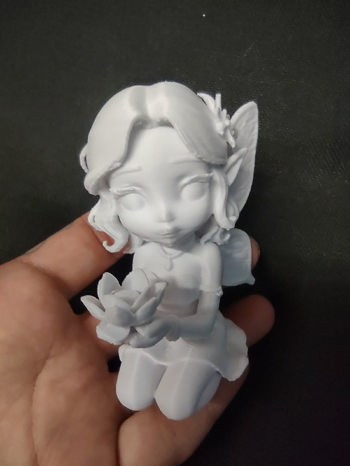 Detailed Lotus Fairy Holding Flower Magical Garden Figurine — thumbnail 2