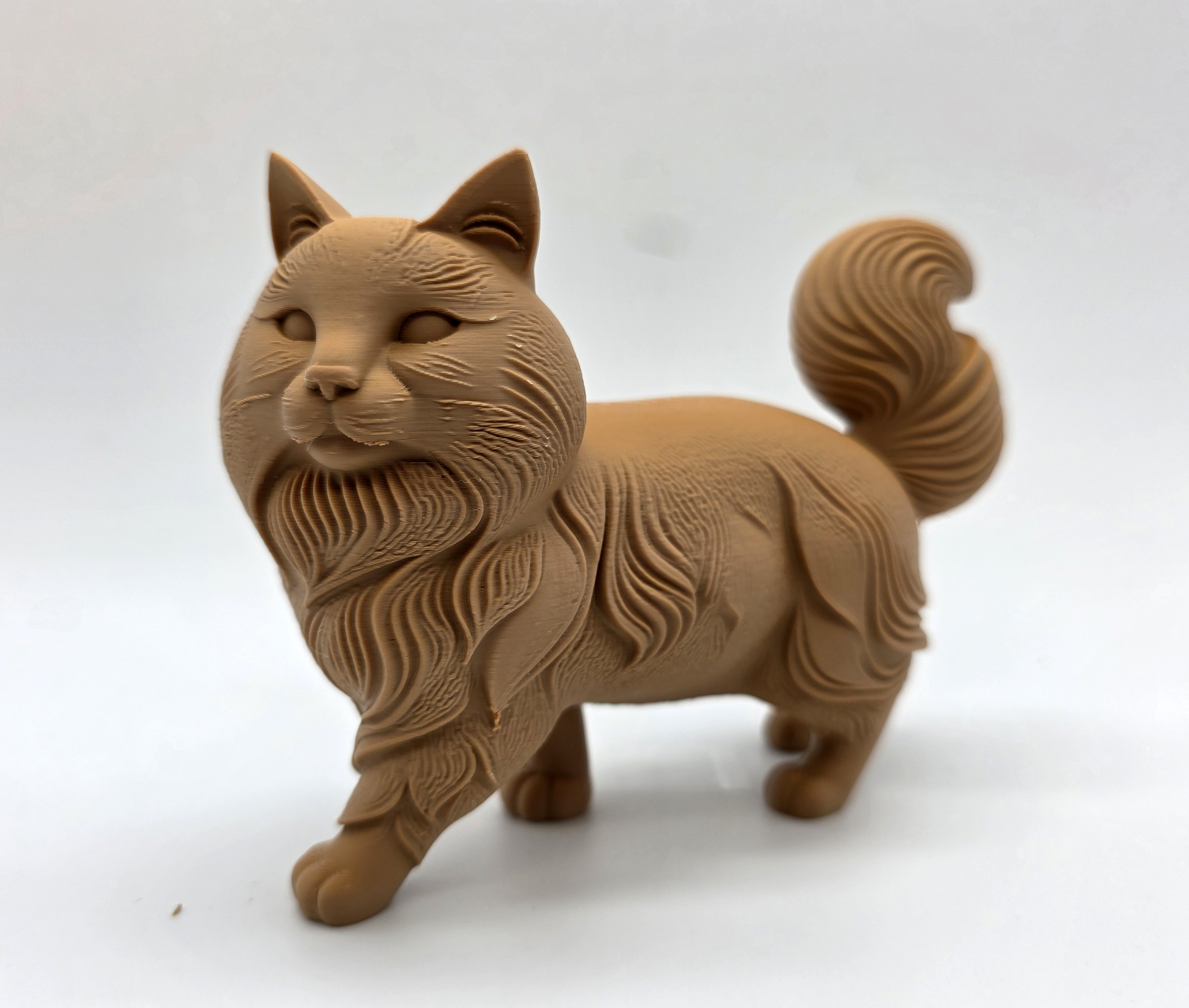 Wood-Carved American Bobtail Cat
