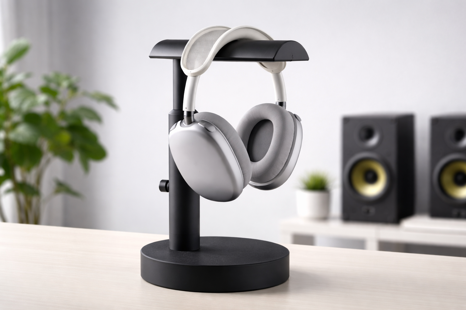 Adjustable Headphone Stand for Desk – Minimal Telescopic Headphones Holder | Modern Office Design — thumbnail 2