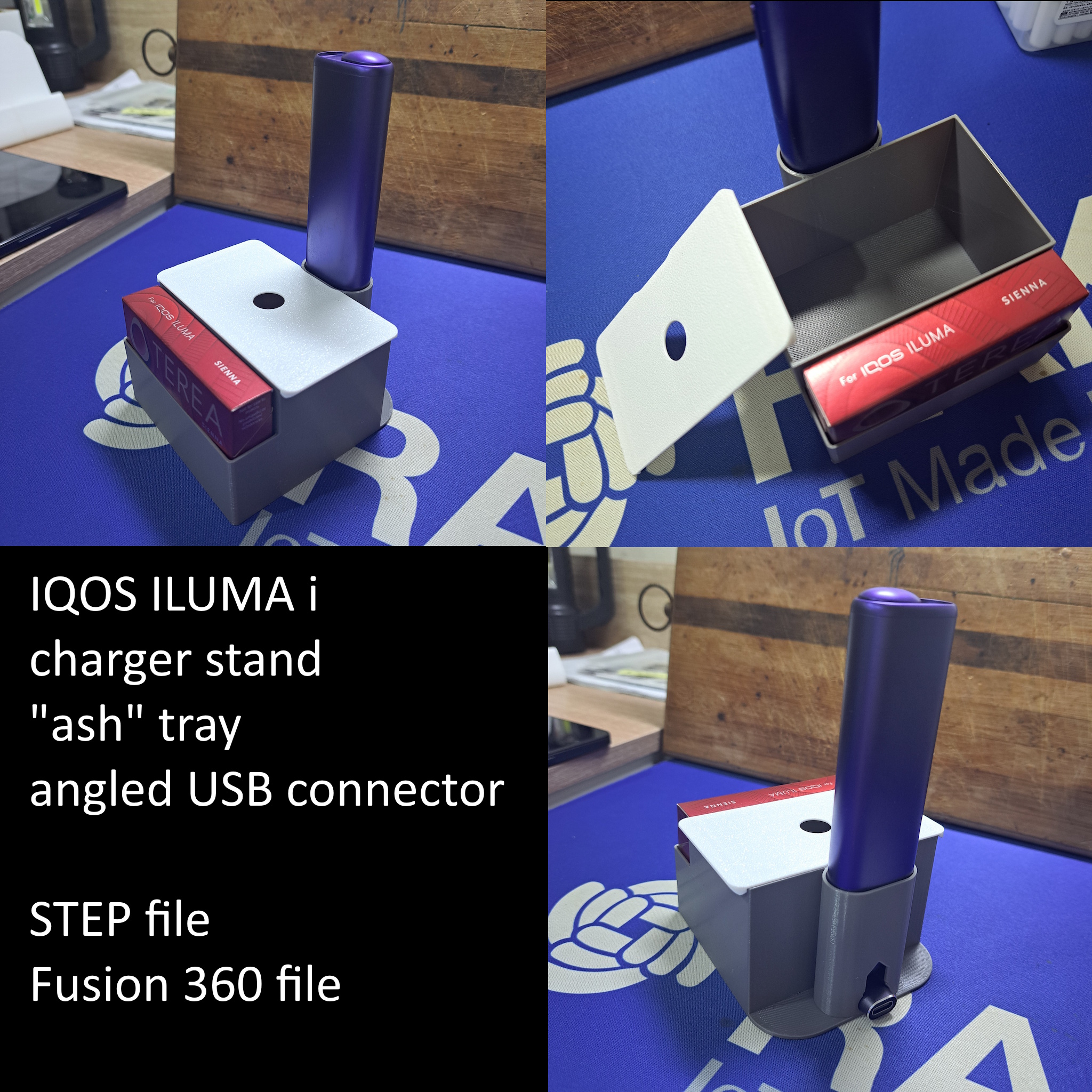 Charger stand with ashtray for IQOS ILUMA i