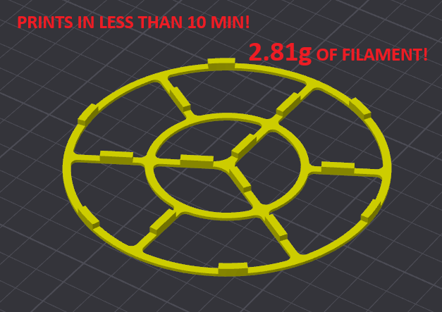 Scalable size plant pot riser - Quick print (base model prints in 9min, 2.81 g)