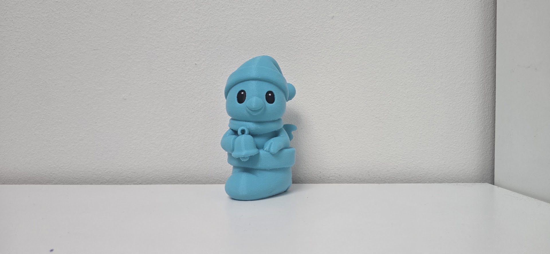 Snowman in Stocking with Bell Christmas Figure